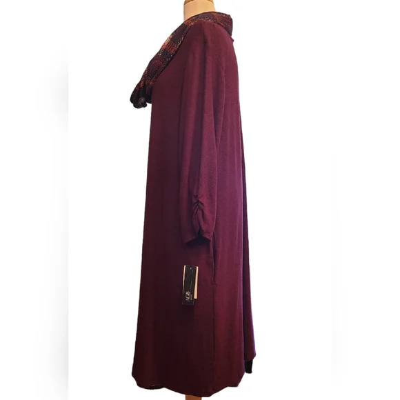 NWT AGB size 3X burgundy dress - Picture 2 of 11